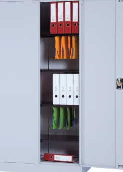 Viking Realspace Draaideurkast Staal 4 Planken Afsluitbaar 920 x 420 x 1,800 mm Licht grijs