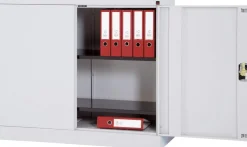 Viking Realspace Draaideurkast Staal 2 Planken Afsluitbaar 1,200 x 420 x 1,000 mm Zilver