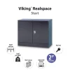 Viking Realspace Draaideurkast Staal 1 Plank Afsluitbaar 920 x 420 x 700 mm Zwart