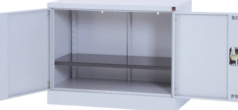 Viking Realspace Draaideurkast 1 Plank Afsluitbaar 920 x 420 x 700 mm Zilver