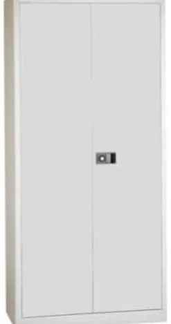 Viking Realspace Draaideurkast Staal 4 Planken Afsluitbaar 920 x 420 x 1,950 mm Grijs