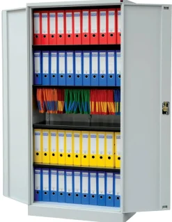 Viking Realspace Draaideurkast Staal 4 Planken Afsluitbaar 920 x 420 x 1,950 mm Grijs