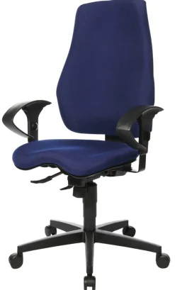 Viking Realspace Eiger Bureaustoel Synchroonmechanisme Stof 2D armleuning In hoogte verstelbare zitting Blauw 110 kg