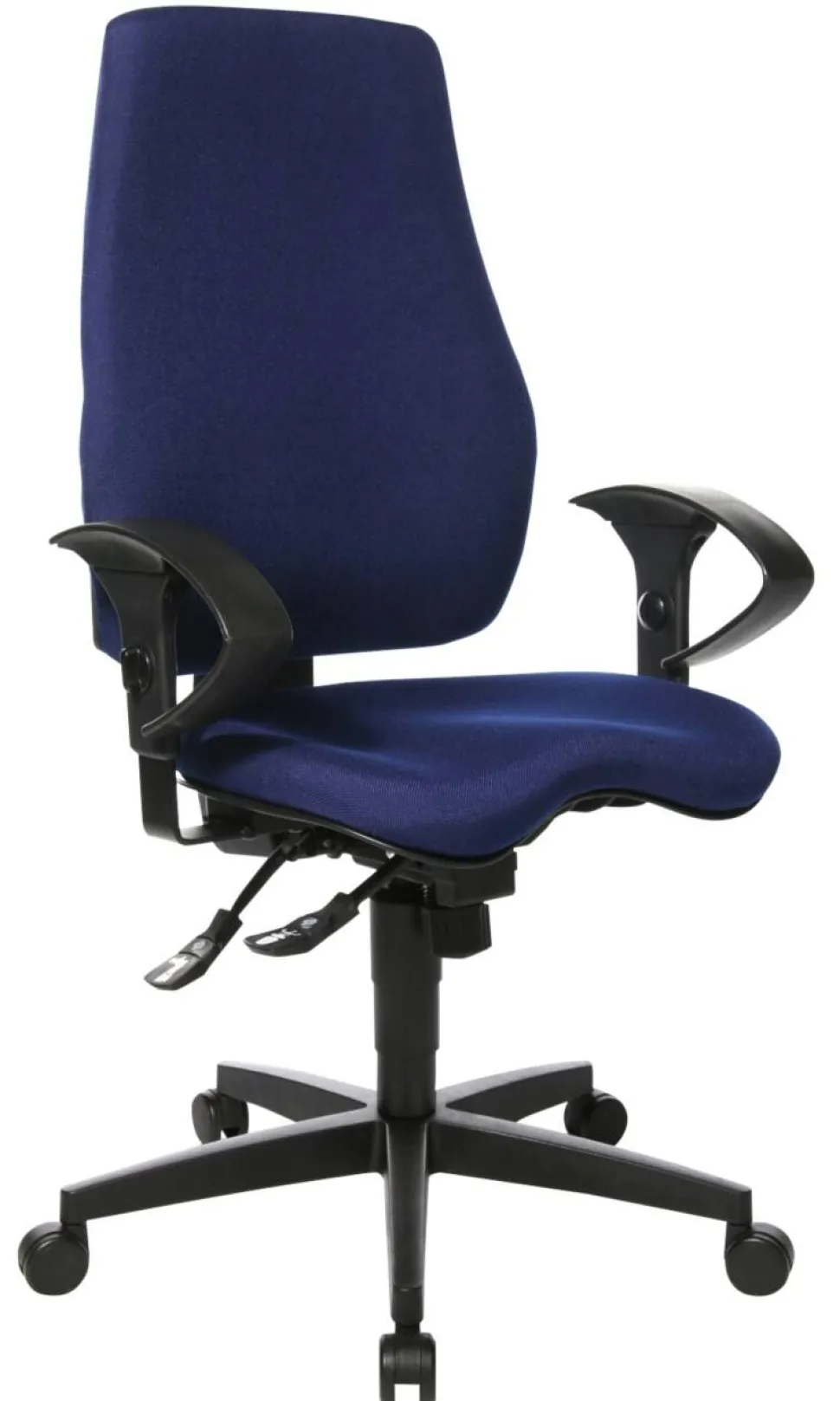 Viking Realspace Eiger Bureaustoel Synchroonmechanisme Stof 2D armleuning In hoogte verstelbare zitting Blauw 110 kg
