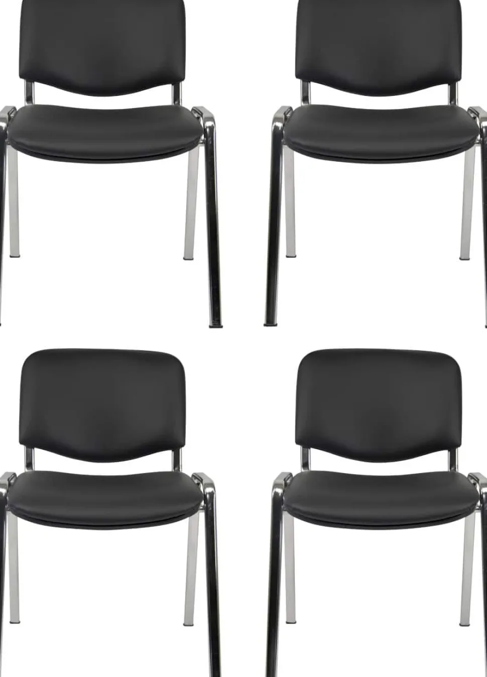 Viking Realspace ISO Bezoekersstoel Stof Zwart 120 kg D5C/IN 530 x 540 x 800 mm 4 Stuks
