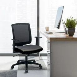 Viking Realspace Karl Economy Bureaustoel Basismechanisme Mesh, stof Vaste armleuning In hoogte verstelbare zitting Zwart 110 kg MC1002C