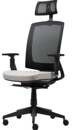 Viking Realspace Karl Ergo Bureaustoel Permanent contact Mesh, stof 3D armleuning In hoogte verstelbare zitting Grijs, zwart 110 kg 9115109BE