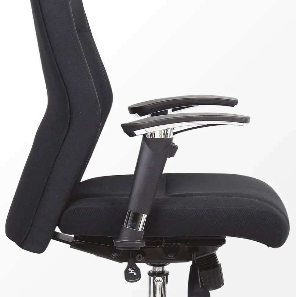 Viking Realspace London Directiestoel Synchroonmechanisme Stof 2D armleuning In hoogte verstelbare zitting Zwart 110 kg 650 mm