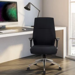 Viking Realspace London Directiestoel Synchroonmechanisme Stof 2D armleuning In hoogte verstelbare zitting Zwart 110 kg 650 mm