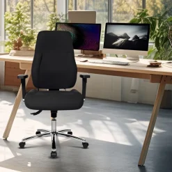 Viking Realspace Signum Bureaustoel Synchroonmechanisme Stof 3D armleuning In hoogte verstelbare zitting Zwart 110 kg 645 x 695 x 1,240 mm