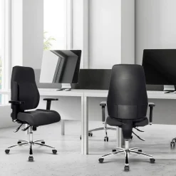 Viking Realspace Signum Bureaustoel Synchroonmechanisme Stof 3D armleuning In hoogte verstelbare zitting Zwart 110 kg 645 x 695 x 1,240 mm