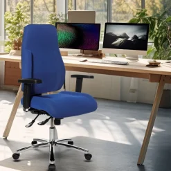 Viking Realspace Signum Bureaustoel Synchroonmechanisme Stof 3D armleuning In hoogte verstelbare zitting Blauw 110 kg