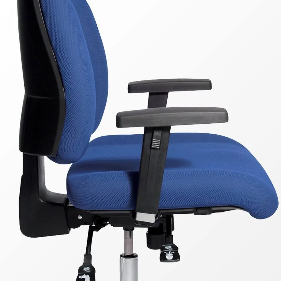 Viking Realspace Signum Bureaustoel Synchroonmechanisme Stof 3D armleuning In hoogte verstelbare zitting Blauw 110 kg