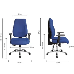 Viking Realspace Signum Bureaustoel Synchroonmechanisme Stof 3D armleuning In hoogte verstelbare zitting Blauw 110 kg