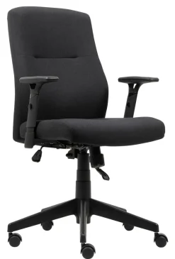 Viking Realspace Stanley Bureaustoel Kniekanteling Stof In hoogte verstelbare armleuning In hoogte verstelbare zitting Zwart 110 kg 675 x 680 x 1,075 mm