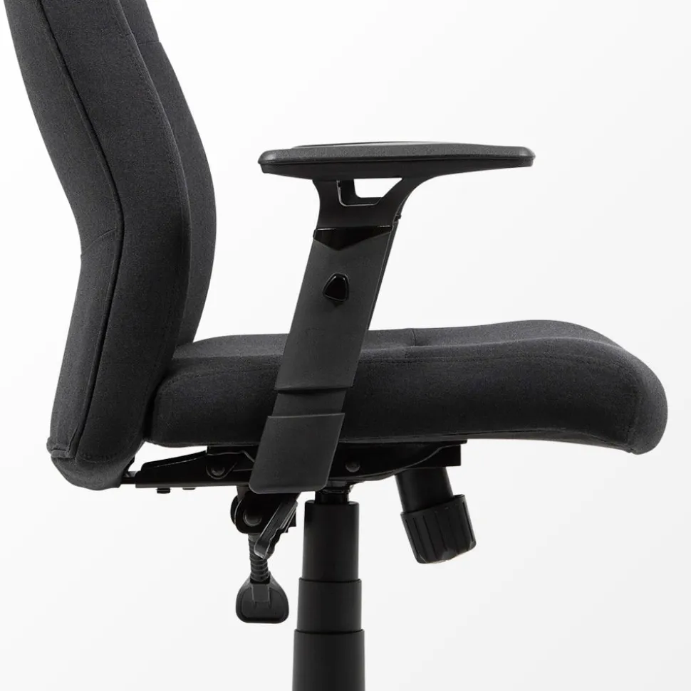 Viking Realspace Stanley Bureaustoel Kniekanteling Stof In hoogte verstelbare armleuning In hoogte verstelbare zitting Zwart 110 kg 675 x 680 x 1,075 mm