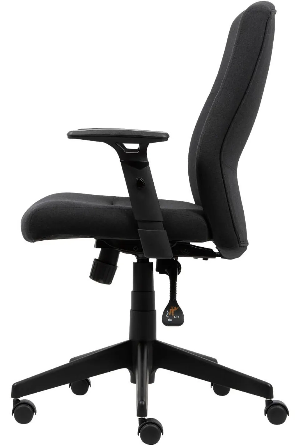 Viking Realspace Stanley Bureaustoel Kniekanteling Stof In hoogte verstelbare armleuning In hoogte verstelbare zitting Zwart 110 kg 675 x 680 x 1,075 mm