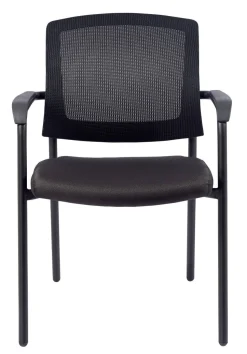 Viking Realspace Sutton Stapelbare stoel Mesh, stof Vaste armleuning Zwart 110 kg Sutton 580 x 450 x 850 mm