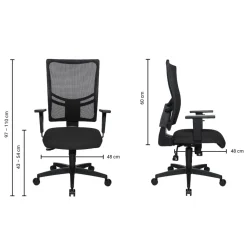 Viking Realspace Sydney Ergonomische stoel Synchroonmechanisme In hoogte verstelbare armleuning In hoogte verstelbare zitting Antraciet 110 kg
