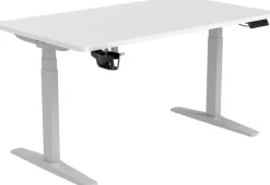 Viking Realspace Zit-sta-bureau Grijs, wit 1400 (B) x 800 (D) x 600 - 1300 (H) mm Melamine, staal
