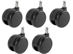 Viking Realspace Zwenkwielen voor harde vloeren Zwart 4877298 60 x 60 x 60 mm 5 Stuks