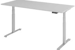 VLXK65 Elektrisch hoogteverstelbaar Zit-sta-bureau Grijs C-Voet 1,800 (B) x 800 (D) x 1,295 (H) mm Spaanplaat, Staal