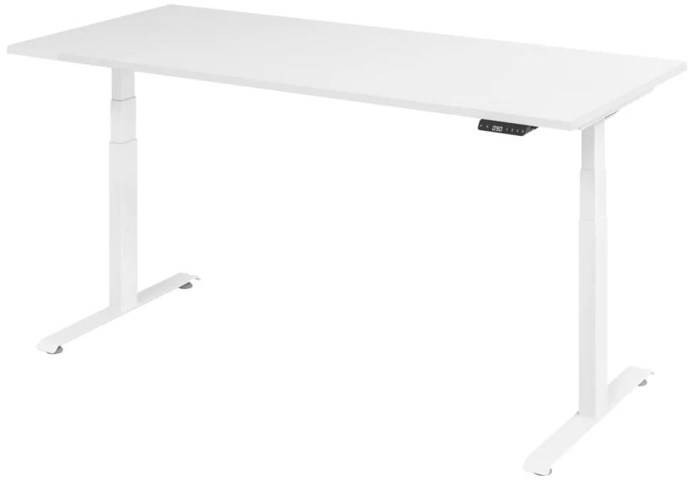 VLXK65 Elektrisch hoogteverstelbaar Zit-sta-bureau Wit C-Voet 1,800 (B) x 800 (D) x 1,295 (H) mm Spaanplaat, Staal