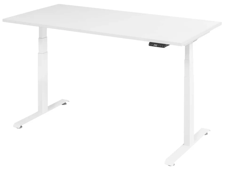VLXK65 Elektrisch hoogteverstelbaar Zit-sta-bureau Wit C-Voet 1,600 (B) x 800 (D) x 1,295 (H) mm Spaanplaat, Staal