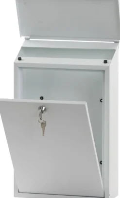 V-PART Toledon Brievenbus Wit Gegalvaniseerd staal 27 x 12 x 40 cm