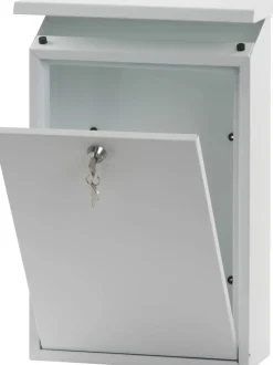 V-PART Toledon Brievenbus Wit Gegalvaniseerd staal 27 x 12 x 40 cm