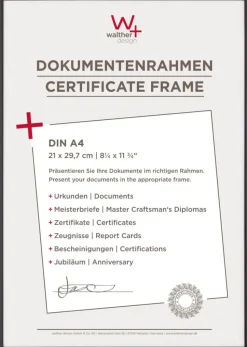 walther design A4 Fotolijst Zwart KV130B 22,2 (B) x 1,4 (D) x 31 (H) cm KV130B