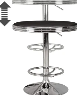 WOHNLING Bar Tafel WL5.113 Zilver, zwart 60 x 92 cm