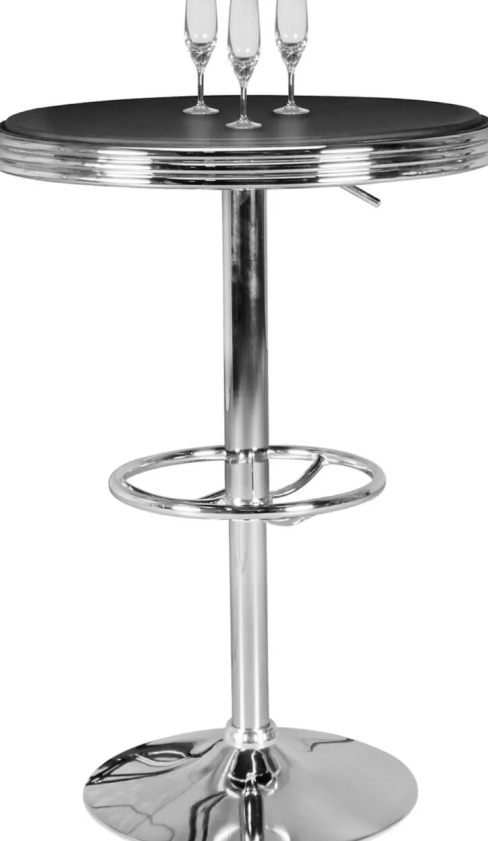 WOHNLING Bar Tafel WL5.113 Zilver, zwart 60 x 92 cm