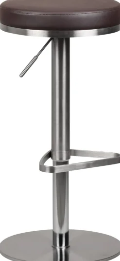 WOHNLING Barkruk Kunstleer In hoogte verstelbare zitting Donkerbruin 110 kg 380 x 380 x 820 mm