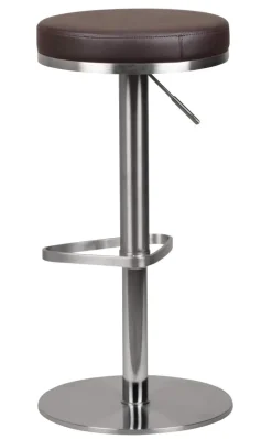 WOHNLING Barkruk Kunstleer In hoogte verstelbare zitting Donkerbruin 110 kg 380 x 380 x 820 mm