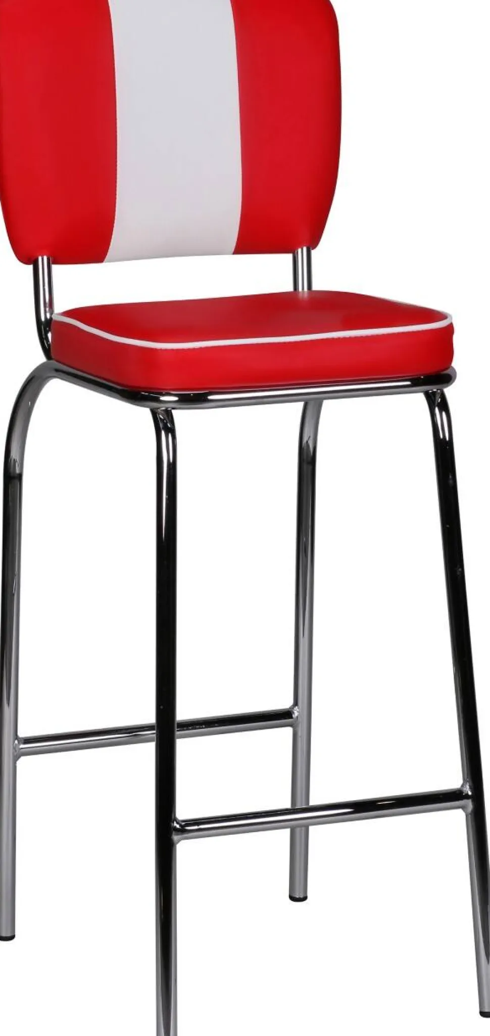 WOHNLING Barkruk WL1.718 Rood, wit Kunstleer