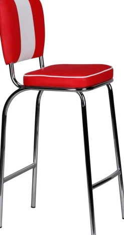 WOHNLING Barkruk WL1.718 Rood, wit Kunstleer