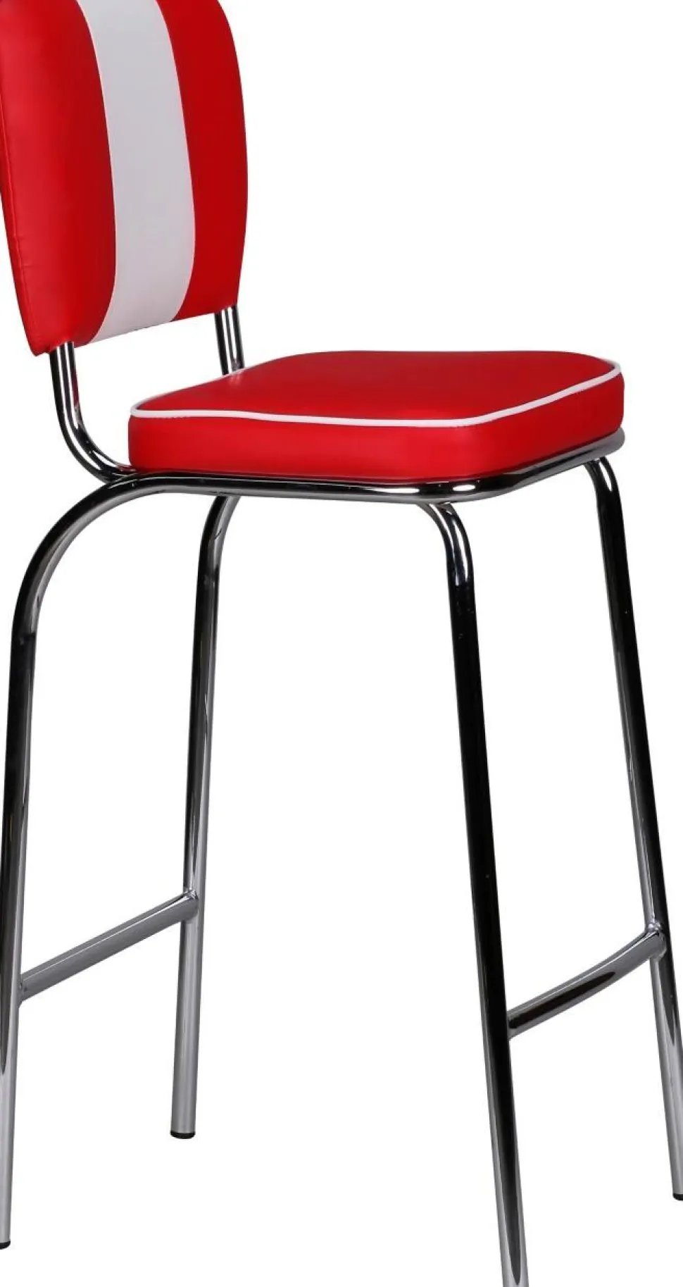 WOHNLING Barkruk WL1.718 Rood, wit Kunstleer