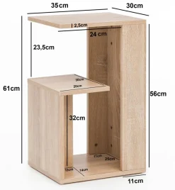 WOHNLING Bijzettafel Grijs 350 x 300 x 610 mm