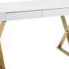 WOHNLING Bureau WL6.314 Goud, Wit 118 x 76 x 57 cm