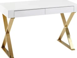 WOHNLING Bureau WL6.314 Goud, Wit 118 x 76 x 57 cm