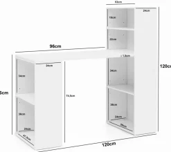WOHNLING Bureau WL5.692 Wit 120 x 120 x 53 cm