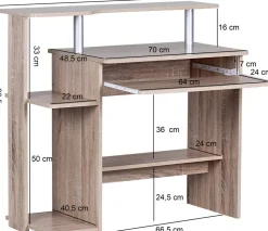 WOHNLING Computertafel WL1.171 Sonoma-eik 94 x 90,5 x 48,5 cm