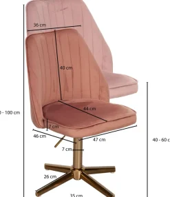 WOHNLING Draaistoel Niet afsluitbaar 600 x 600 x 1.000 mm Roze