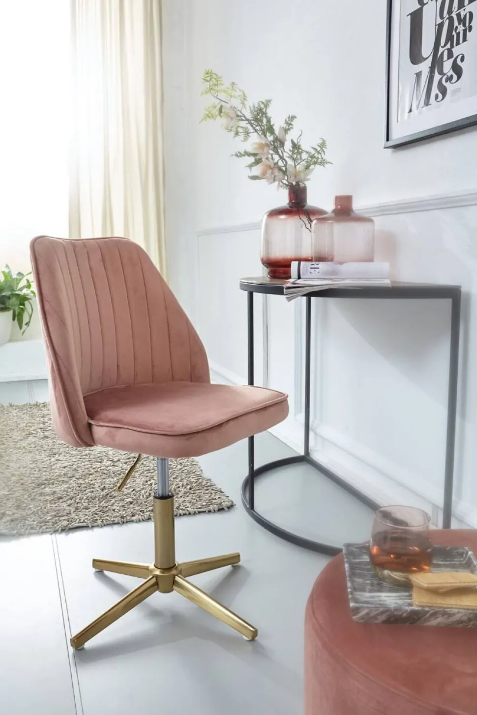 WOHNLING Draaistoel Niet afsluitbaar 600 x 600 x 1.000 mm Roze