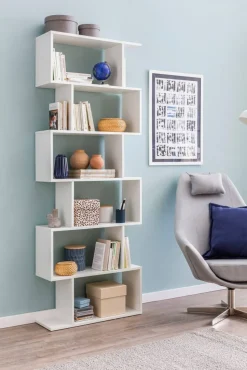 WOHNLING Spaanplaat Boekenkast 6 700 x 235 x 1,900 mm Wit
