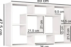 WOHNLING Spaanplaat Wandplank 8 850 x 160 x 475 mm Wit