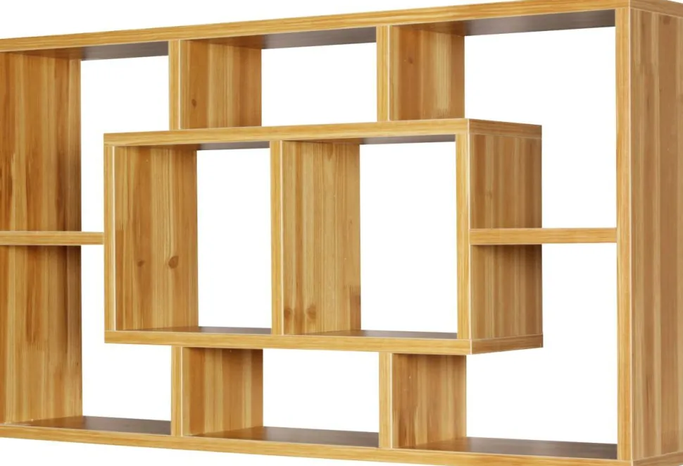 WOHNLING Spaanplaat Wandplank 8 850 x 160 x 475 mm Bruin Beuken